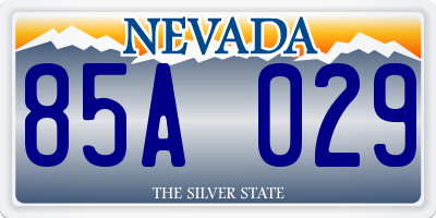 NV license plate 85A029