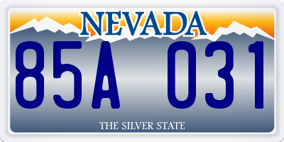 NV license plate 85A031