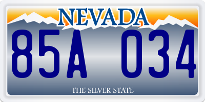 NV license plate 85A034