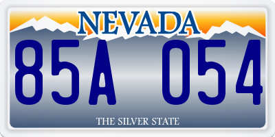 NV license plate 85A054