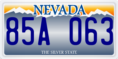 NV license plate 85A063