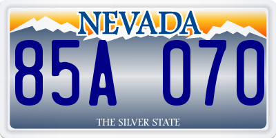 NV license plate 85A070