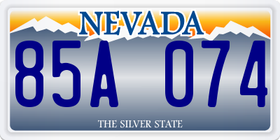 NV license plate 85A074