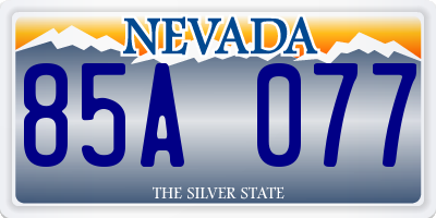 NV license plate 85A077