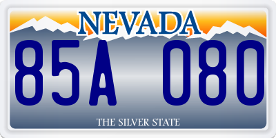 NV license plate 85A080
