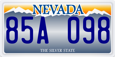 NV license plate 85A098