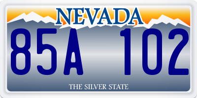 NV license plate 85A102