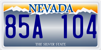 NV license plate 85A104