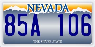 NV license plate 85A106
