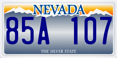 NV license plate 85A107