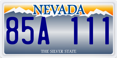 NV license plate 85A111