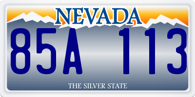 NV license plate 85A113