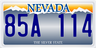 NV license plate 85A114