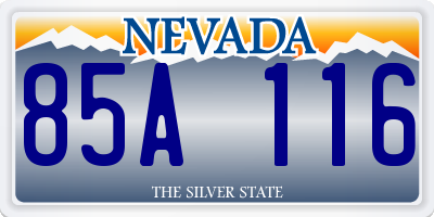 NV license plate 85A116