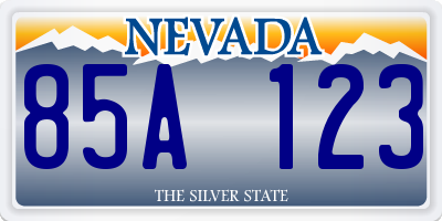 NV license plate 85A123