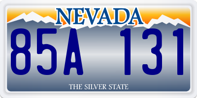 NV license plate 85A131