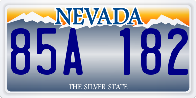 NV license plate 85A182