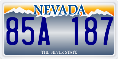 NV license plate 85A187