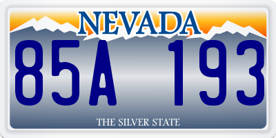 NV license plate 85A193