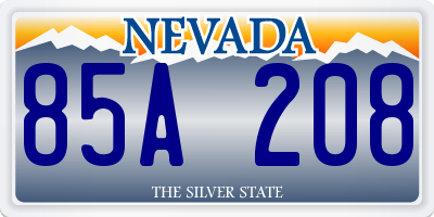 NV license plate 85A208