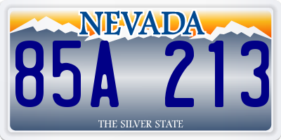 NV license plate 85A213