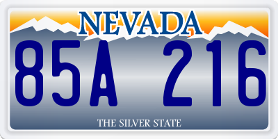 NV license plate 85A216