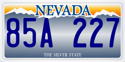 NV license plate 85A227