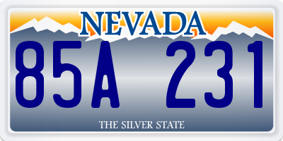NV license plate 85A231