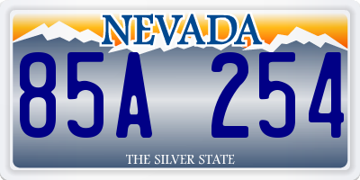 NV license plate 85A254
