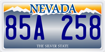 NV license plate 85A258