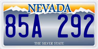 NV license plate 85A292