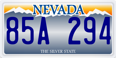 NV license plate 85A294