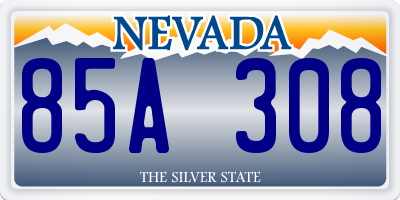 NV license plate 85A308