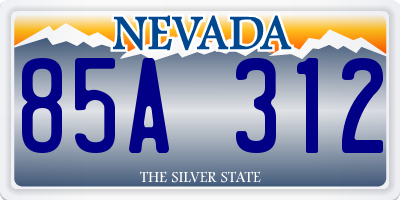 NV license plate 85A312