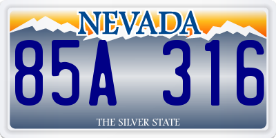 NV license plate 85A316