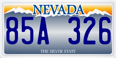 NV license plate 85A326
