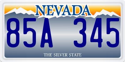 NV license plate 85A345