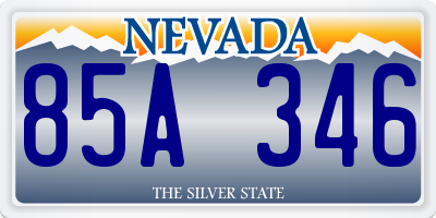 NV license plate 85A346
