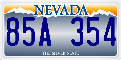 NV license plate 85A354