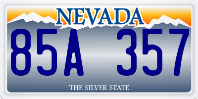 NV license plate 85A357