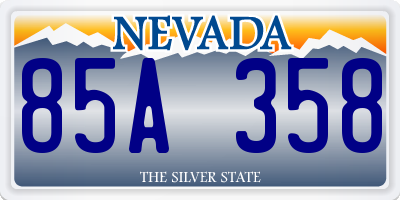 NV license plate 85A358