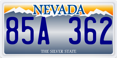 NV license plate 85A362