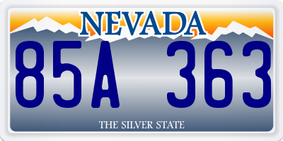 NV license plate 85A363