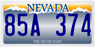 NV license plate 85A374