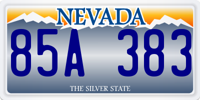 NV license plate 85A383