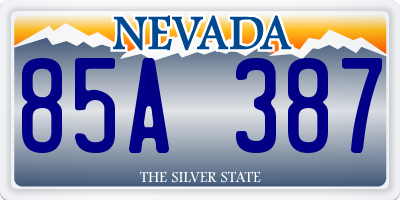 NV license plate 85A387
