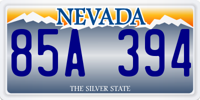 NV license plate 85A394