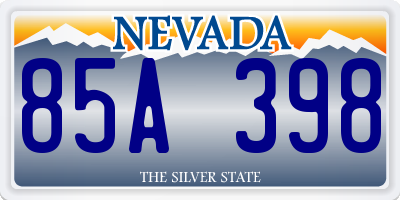 NV license plate 85A398