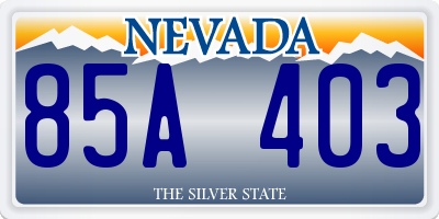 NV license plate 85A403