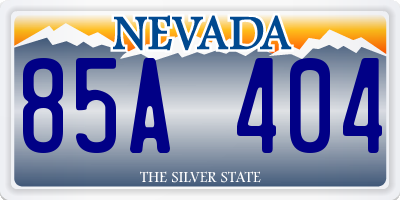 NV license plate 85A404